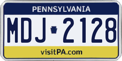 PA license plate MDJ2128