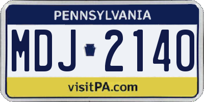 PA license plate MDJ2140