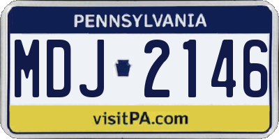 PA license plate MDJ2146