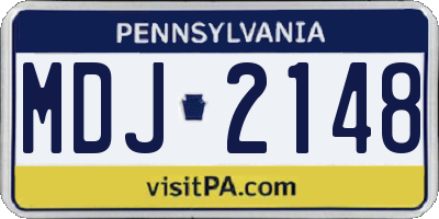 PA license plate MDJ2148