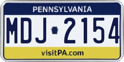 PA license plate MDJ2154