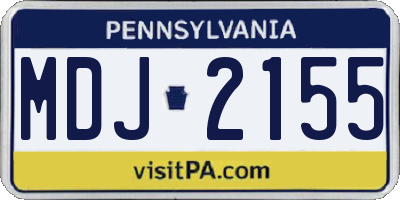PA license plate MDJ2155