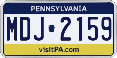 PA license plate MDJ2159