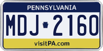 PA license plate MDJ2160
