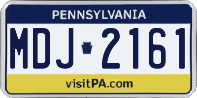 PA license plate MDJ2161