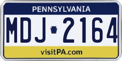 PA license plate MDJ2164