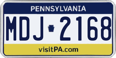 PA license plate MDJ2168