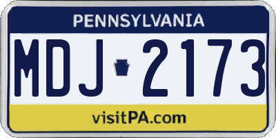 PA license plate MDJ2173