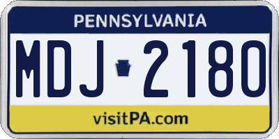 PA license plate MDJ2180