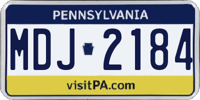 PA license plate MDJ2184