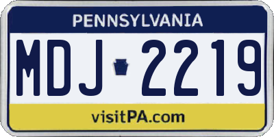 PA license plate MDJ2219
