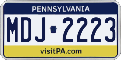 PA license plate MDJ2223