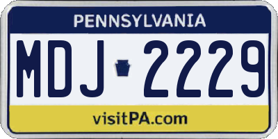 PA license plate MDJ2229