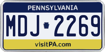PA license plate MDJ2269
