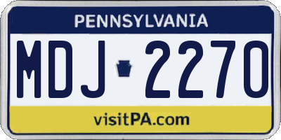 PA license plate MDJ2270
