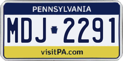 PA license plate MDJ2291