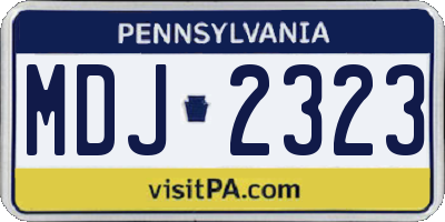 PA license plate MDJ2323
