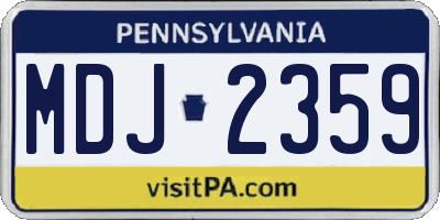 PA license plate MDJ2359