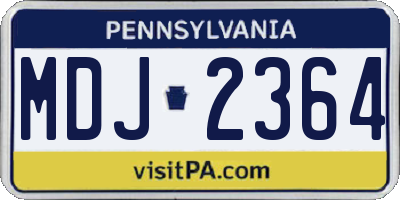 PA license plate MDJ2364