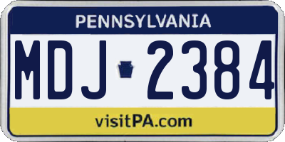 PA license plate MDJ2384