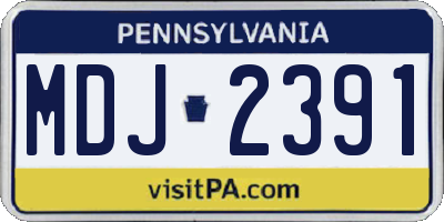 PA license plate MDJ2391