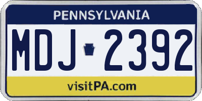 PA license plate MDJ2392