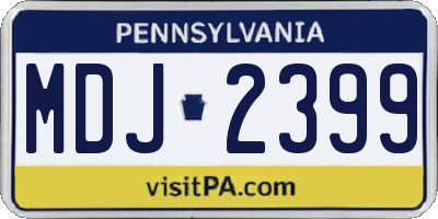 PA license plate MDJ2399