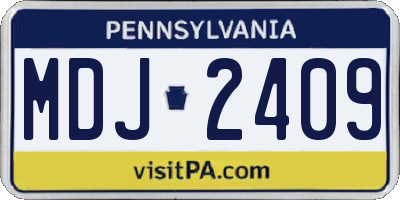 PA license plate MDJ2409