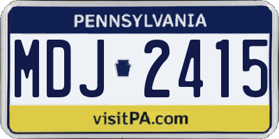 PA license plate MDJ2415