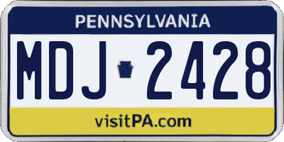 PA license plate MDJ2428