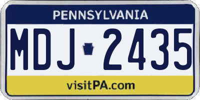 PA license plate MDJ2435