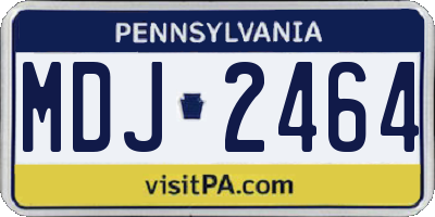 PA license plate MDJ2464