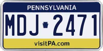 PA license plate MDJ2471