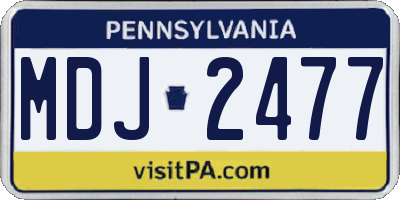 PA license plate MDJ2477
