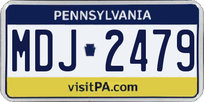 PA license plate MDJ2479
