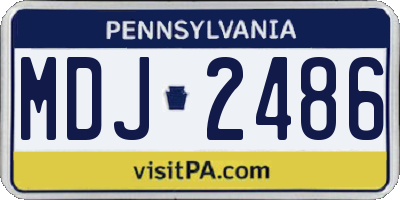 PA license plate MDJ2486