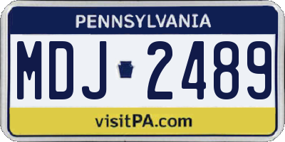 PA license plate MDJ2489
