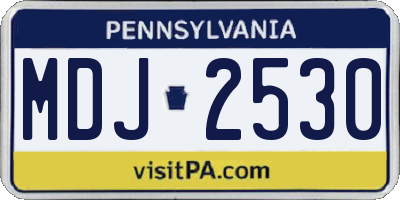 PA license plate MDJ2530