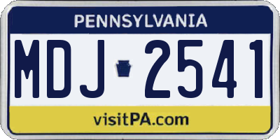 PA license plate MDJ2541