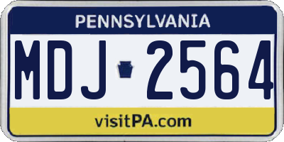 PA license plate MDJ2564