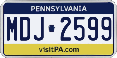 PA license plate MDJ2599