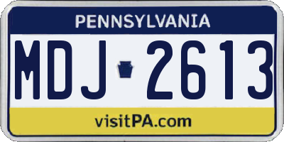 PA license plate MDJ2613