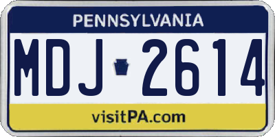 PA license plate MDJ2614