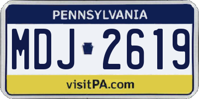 PA license plate MDJ2619
