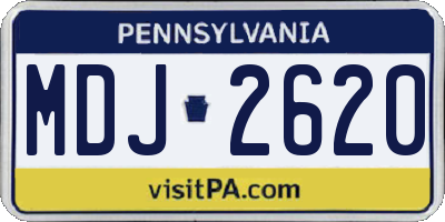 PA license plate MDJ2620