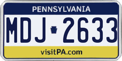 PA license plate MDJ2633