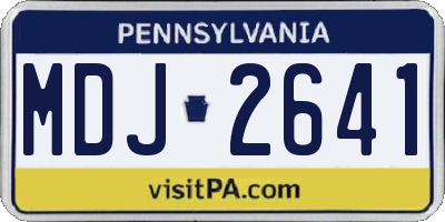 PA license plate MDJ2641
