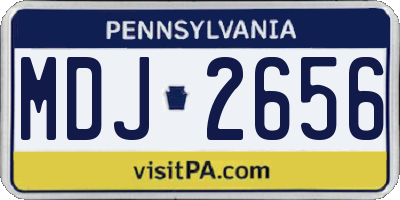 PA license plate MDJ2656