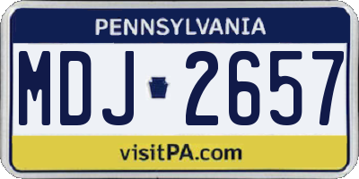 PA license plate MDJ2657