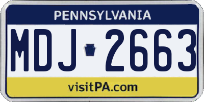 PA license plate MDJ2663